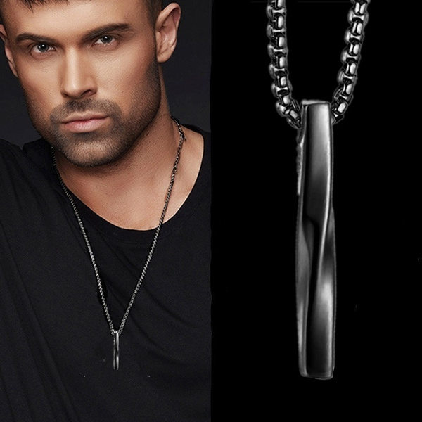 Luxury Creative Men's Fashion Accessories Simple Stainless Steel Pendant  Geometric Necklace Classic Retro Design Suitable for Any Occasion Exquisite