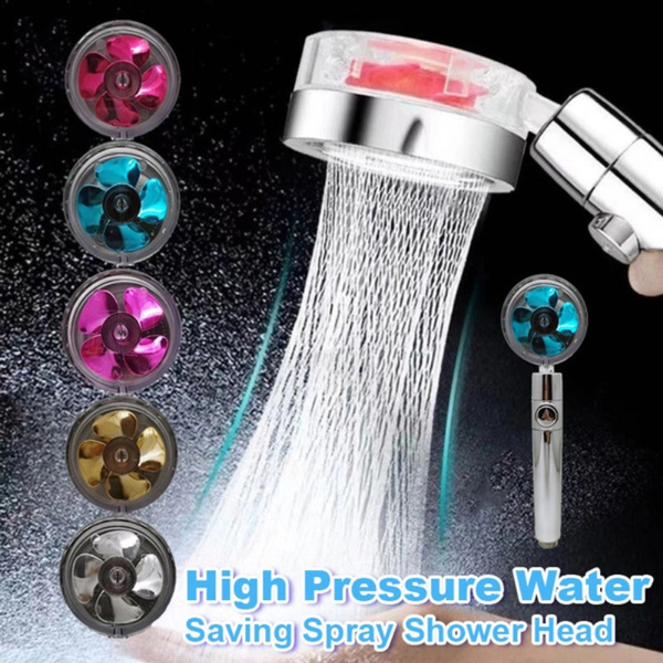 New Shower Head Water Saving Flow 360 Degrees Rotating With Small Fan