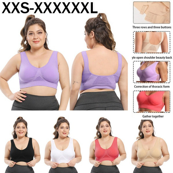 S-6XL Plus Size Women Shockproof Breathable Wireless Push-up Vest Bra Sports Underwear | Wish