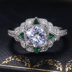 Sterling, DIAMOND, Triangles, 925 silver rings