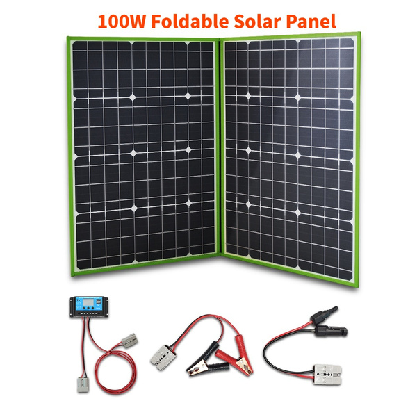 WATERPROOF 100W 2*50W FOLDABLE SOLAR PANEL SOLAR CHARGER KIT