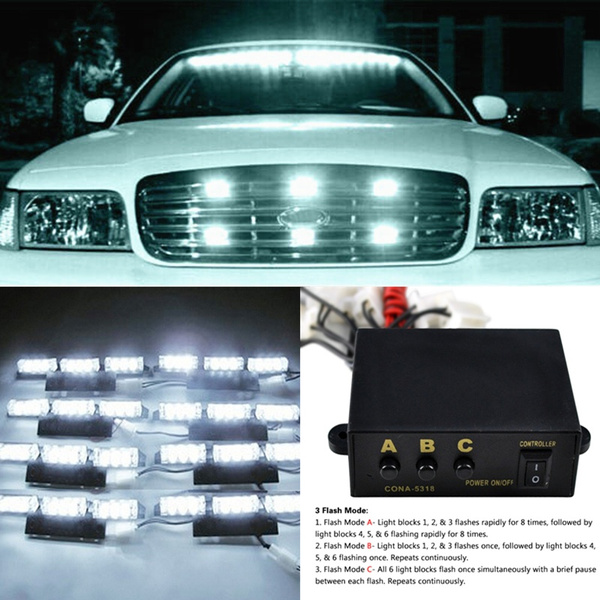 9 LED Strobe Lights Car Vehicle Flashing Signal Lamp Warning Light for