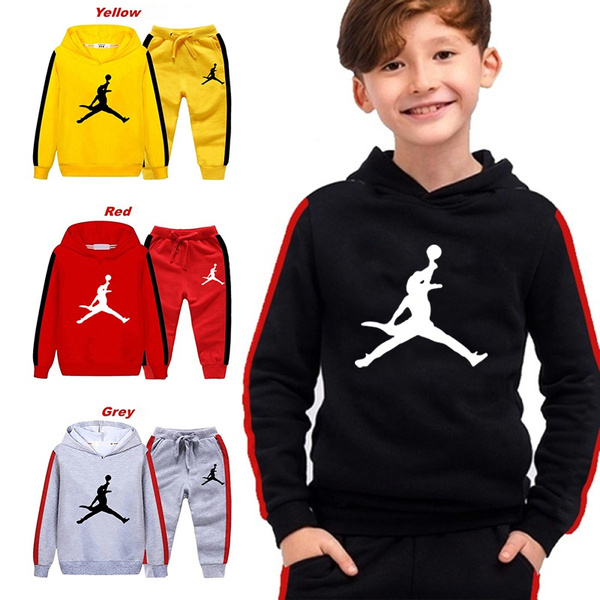 New Fashion Kids Clothes Printed Hoodies + Pants Set Casual Hooded