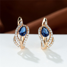 Blue Sapphire, Sapphire, gold, emeraldearring