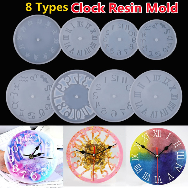 8 Types Clock Resin Mold Roman Numerals, Constellations, Arabic ...