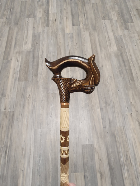 Goat walking stick, wood carved goat walking cane | Wish