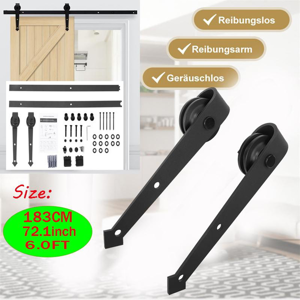 6ft 183cm 72 1inch Sliding Door Track Kit Rail Barn Hardware Steel Roller Closet System Home Metal Parts Set Wish 6ft 183cm 72 1inch Sliding Door Track, Sliding Door Track Systems