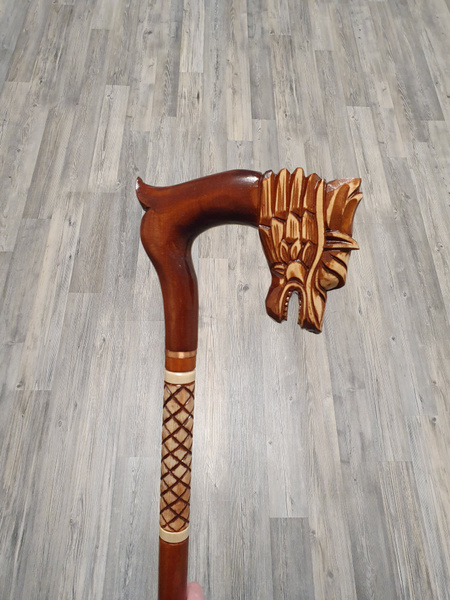 Dragon Walking Stick Wood Carved Dragon Walking Cane Wish 7996