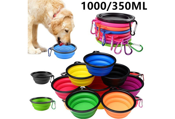 350 1000ml Travel Foldable Pet Dog Bowl for Small Large Dogs Slow