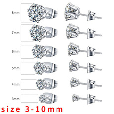 Sterling, moissanite earrings, Stud Earring, wedding earrings