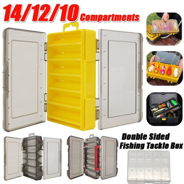 NEW】14/12/10 Compartments Double Sided Fishing Tackle Box Visible