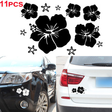 Beautiful, Car Sticker, Flowers, Star