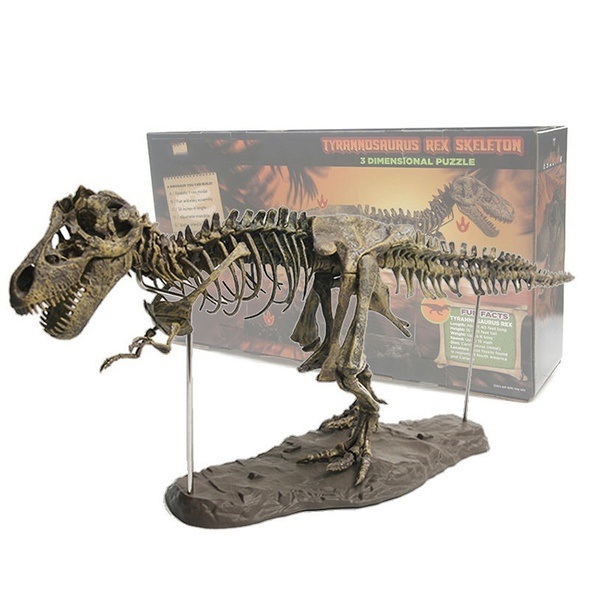 Dinosaur Skeleton Fossils Puzzle: 4D Model Kit For Kids | T-Rex Bones Collection & Decorative Toy