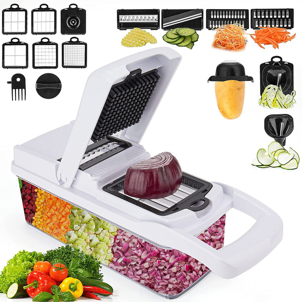 Vegetable choppers, 22 in 1 Deluxe Veggie chopper Onion Chopper,  Multifunctional Mandoline Slicer with Container, egetable Cutter Dicer for  Vegetable & Fruit