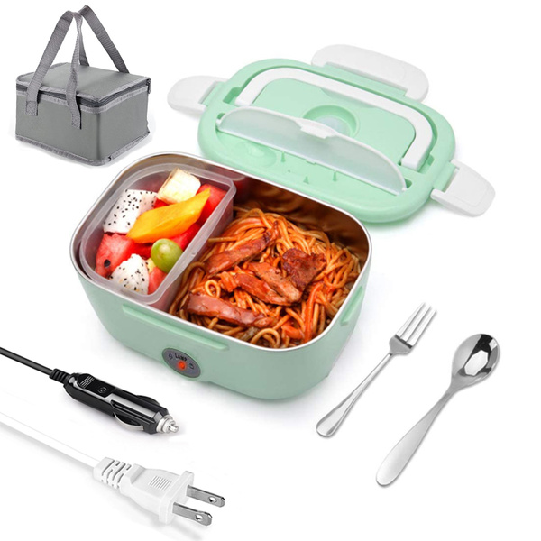 12V/110V Electric Lunch Box Food Heater Stainless Steel Container for Car  Office