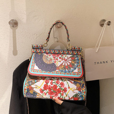 Shoulder Bags, Flowers, Colorful, Vintage