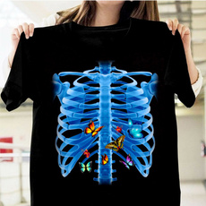 butterfly, Goth, skeletontshirt, Cotton T Shirt