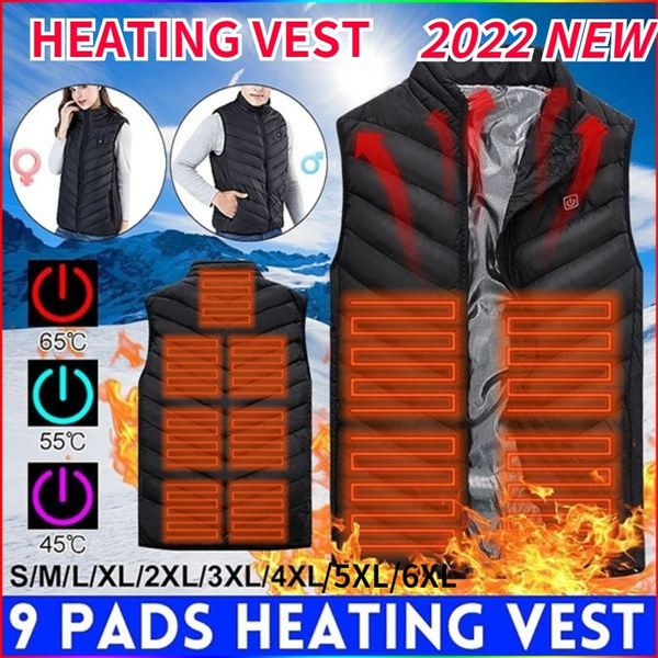 New Winter High Quality USB Heated Vest Men Warm Electrical Heated