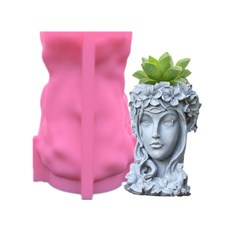 Wish Användarrecensioner: Handmade Girl Head Shaped Flower Pot UV Epoxy ...