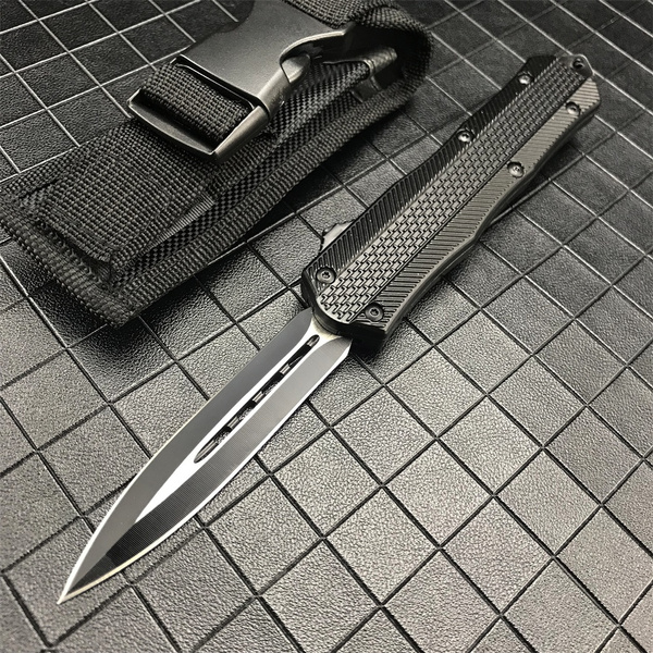 NEW Tactical Dagger OTFSafety Switchblade Fixed Knife 440C Blade