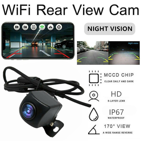 Wifi Wireless IP67 Waterproof Car Rear-view Camera For iOS / Android Black  