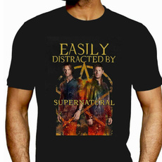 easilydistractedbysupernatural, Cotton T Shirt, summer shirt, Tops