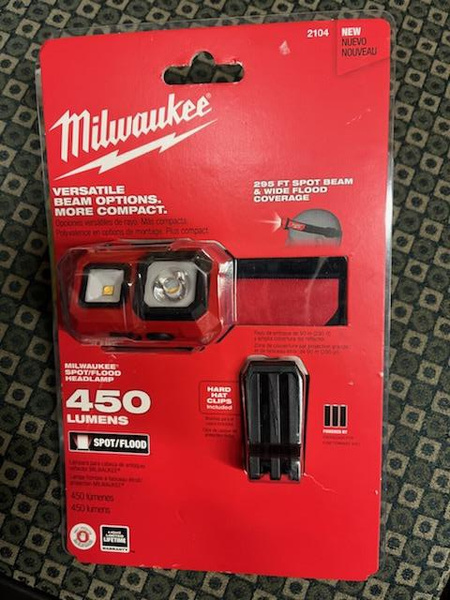 2104 Milwaukee Grade-B 450 Lumens LED Spot/Flood Headlamp | Wish