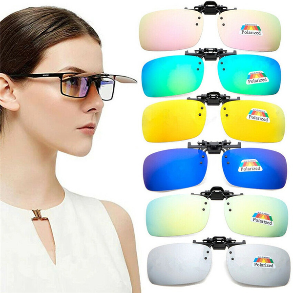 Personality Men Women Outdoor Day and Night Driving Sunglasses Sports  Anti-Glare Sunglasses UV400 Protection Blue Mirror Glasses for Polarized  Night Vision Clip Sunglasses Flip-Up Lens Sun Glasses