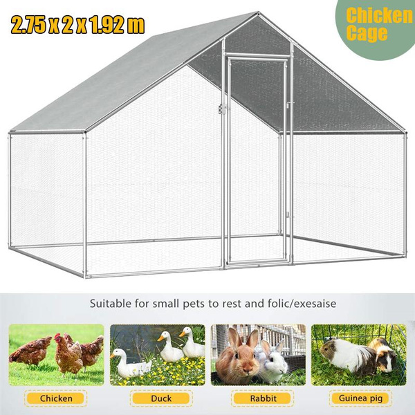 Chicken Coop With Lock, Outdoor Chicken House Roof Poultry Hutch