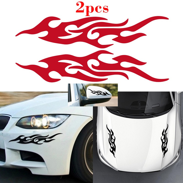 2PC Car Stickers Skull Flames Badge Vinyl Decals for Car Door and Window  Decoration Stickers Car Accessories