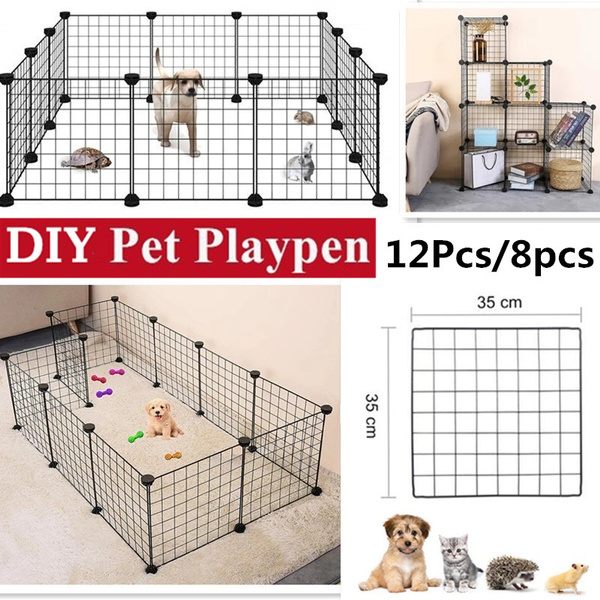 35x35 12pcs 8pcs Foldable Diy Pet Dog Fence Gates For Cat Security Guard Install Easily Enclosure Fences Puppy Kennel House Exercise Training Wish