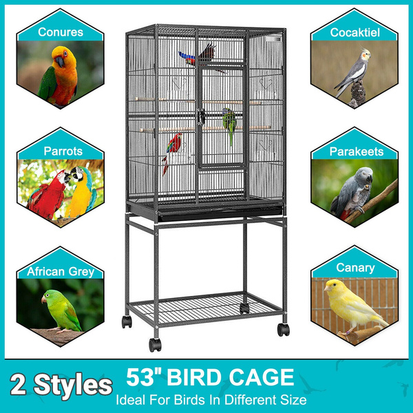 Picture of 2022 Newest 53-inch Roof Top Large Flight Parakeet Parrot Bird Cage ...