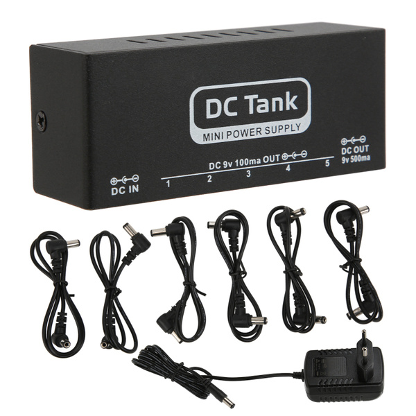 Pedal Power Supply 6 Isolated Outputs Metal Black Electric Equipment