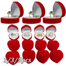 case, Heart, velvet, wedding ring