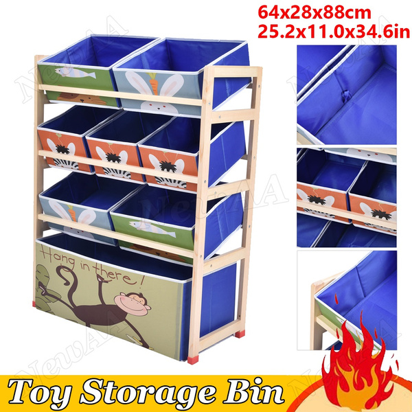 Toy Storage With 8 Removable Fabric Bins Toys Container Organizer For Children's Room Wish