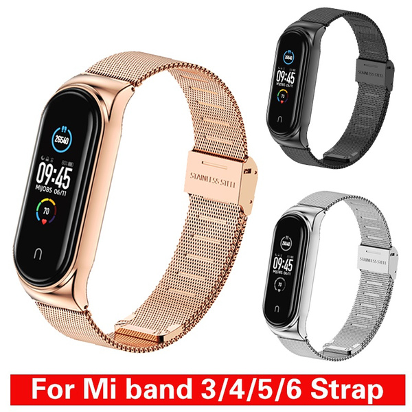Metal Strap For Xiaomi Mi Band 3/4 Screwless Stainless Steel Bracelet Wristband 