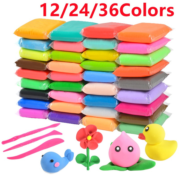 24 Color/Set Light Clay Air Dry Polymer Plasticine Modelling Clay Super  Light