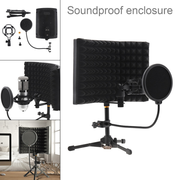Foldable Microphone Isolation Shield Tripod Pop Filter Shockproof Frame ...