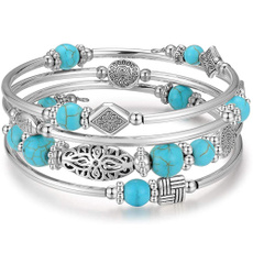 Charm Bracelet, wrapbangle, turquoisebracelet, Jewelry