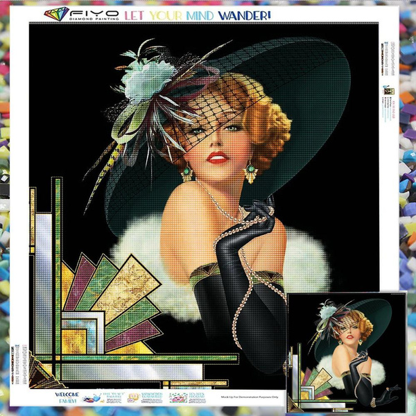 Elegant Lady DIY 5D Diamond Painting Full Drill with Number Kits Home ...