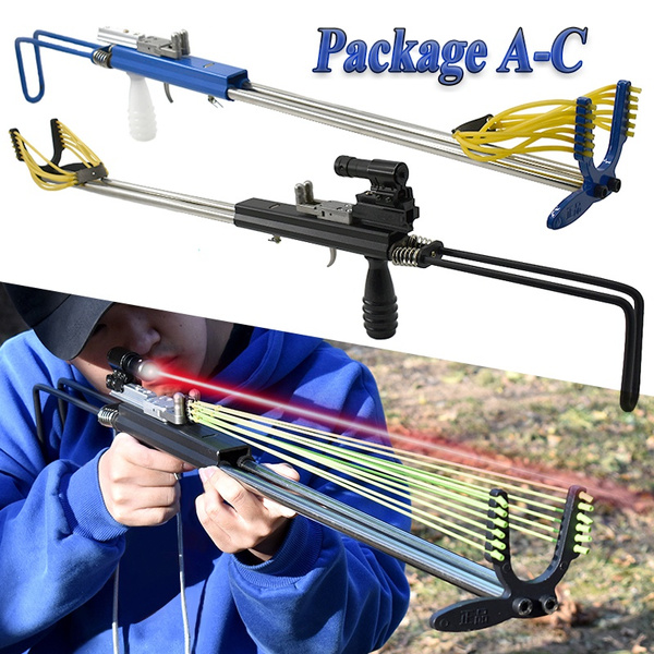 Powerful Pull Long Range Shooting Bow Outdoor Slingshot for Hunting with  Laser Precision Aiming Catapult