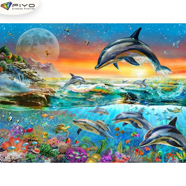 Pittura Diamante 5D Haeran River - Castello Giappone Bridge - 40x50cm - Kit Fai Da Te Con Diamanti Rotondi