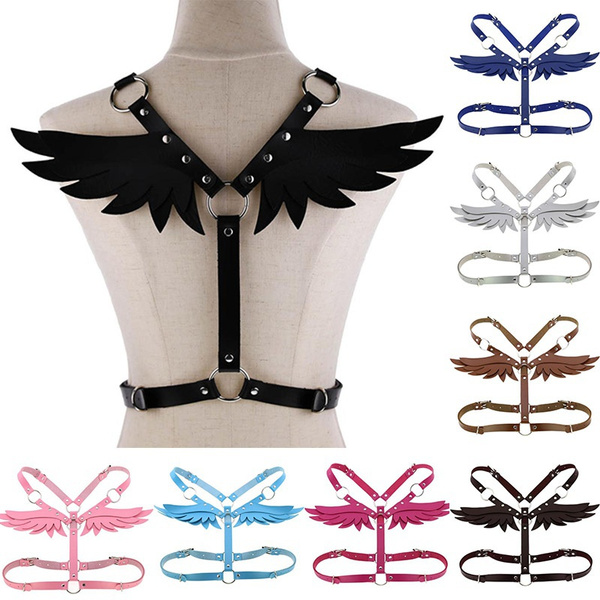 Gothic Punk Leather Body Harness Belt Jewelry Angel Wings Harness Women ...