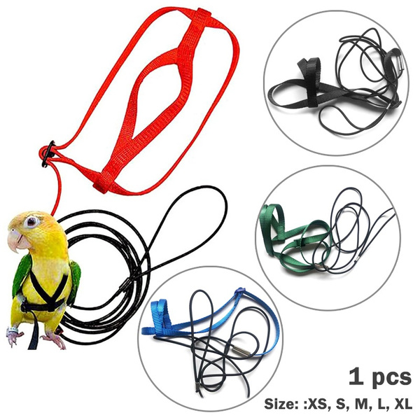 Milue Parrot Bird Leash Outdoor Adjustable Harness Training Rope Anti Bite Flying Band 
