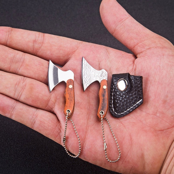 NEW MINI 440 Stainless Steel Axe Hatchet Pocket Knife EDC Full Tang