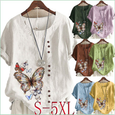 butterfly, blouse, Plus Size, Necks