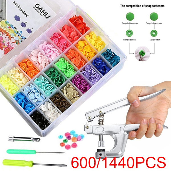 600/1440Pcs Plastic Press Studs Resin Stud Cloth Kit T5 Plastic