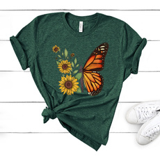 butterfly, cute, personalityshirt, Tops & T-Shirts