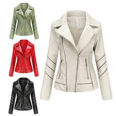 casual coat, Fashion, Spring/Autumn, PU Leather