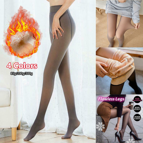 Flawless Legs Pantyhose Fake Translucent Winter Warm Fleece Tights Stockings